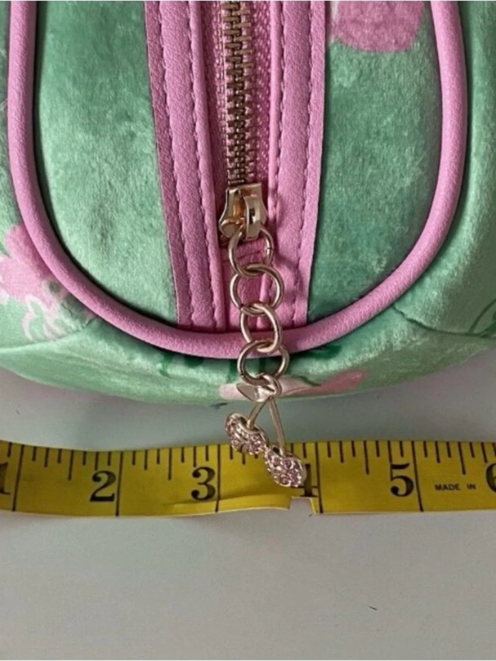 NWT Juicy Couture Retro Pink & Green Barrel Satchel with Cherry Gelato Accent - Picture 11 of 12